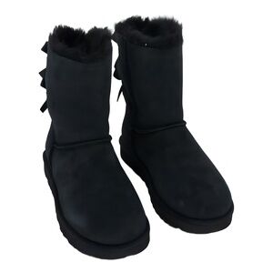 UGG Bailey Bow II Boots Water Resistant Black Size 8M